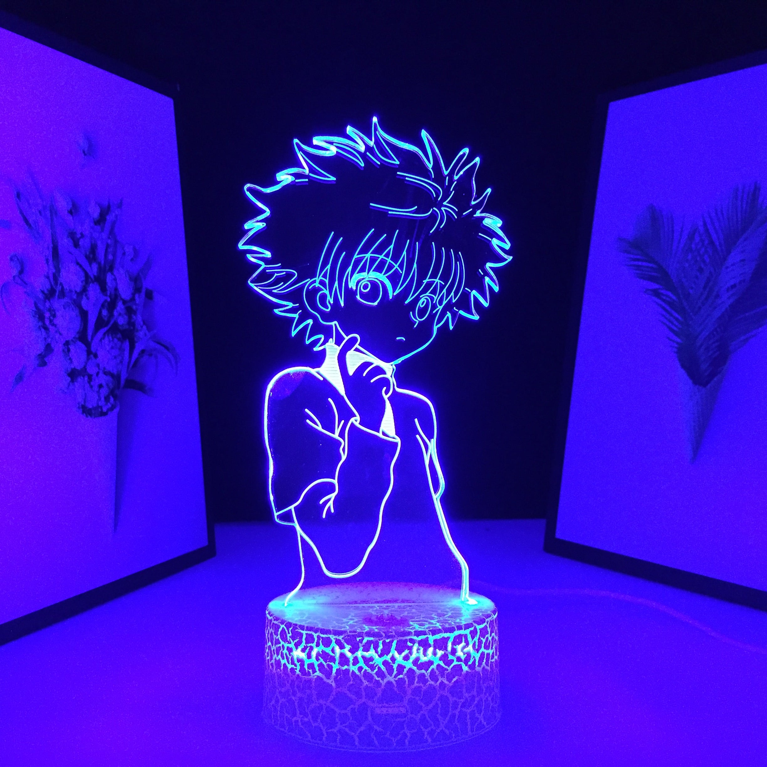 Hunter X Hunter Killua Anime Zoldyck 3D LED Neon LampHome Room Desk Decoration Lamp for Kids Children Birthday Gifts USB Charging