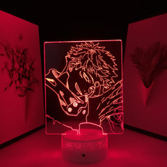 Anime Jujutsu Kaisen Yuji Itadori 3D LED Lamp  Night Light Lamp for Home Bedroom Decor USB