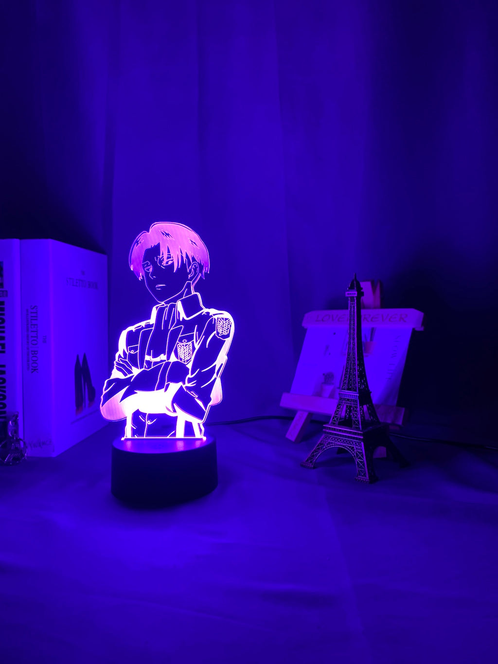Acrylic Table Lamp Anime Attack on Titan for Home Room Decor Light Cool Kid Child Gift Captain Levi Ackerman Figure Night Light