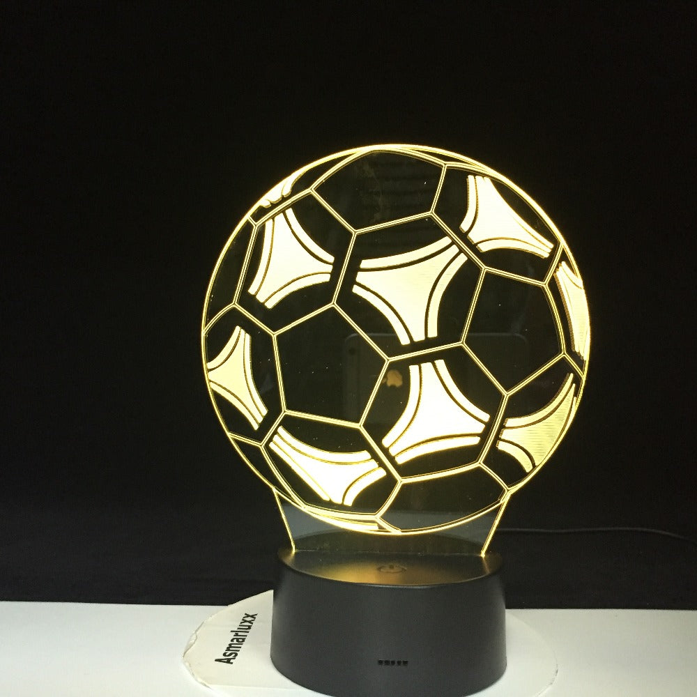 11.11 Deal Football Soccer Shape 3D LED Night Light for Office Home Room Decoration Child Boys Baby Nightlight Table Lamp Gift