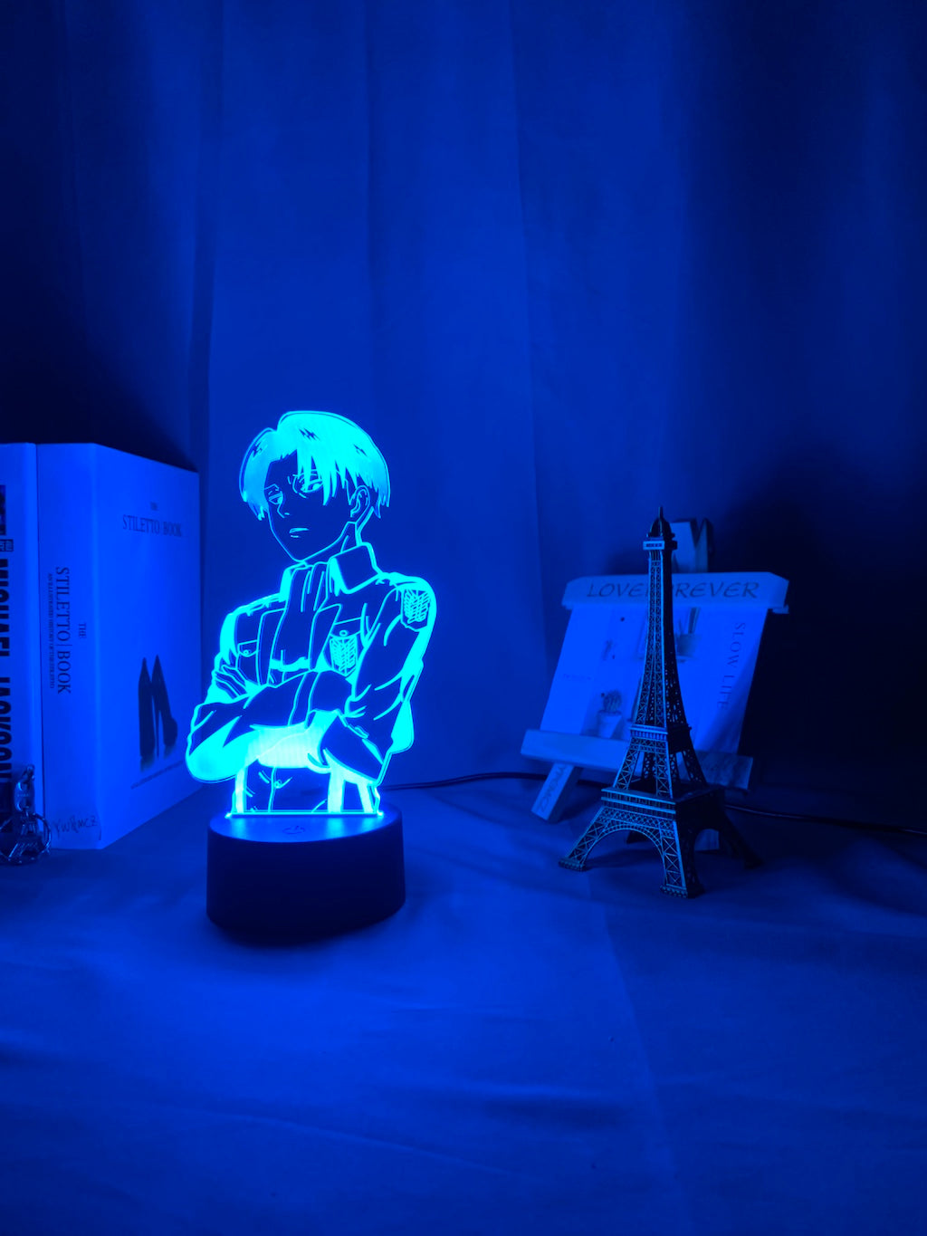 Acrylic Table Lamp Anime Attack on Titan for Home Room Decor Light Cool Kid Child Gift Captain Levi Ackerman Figure Night Light