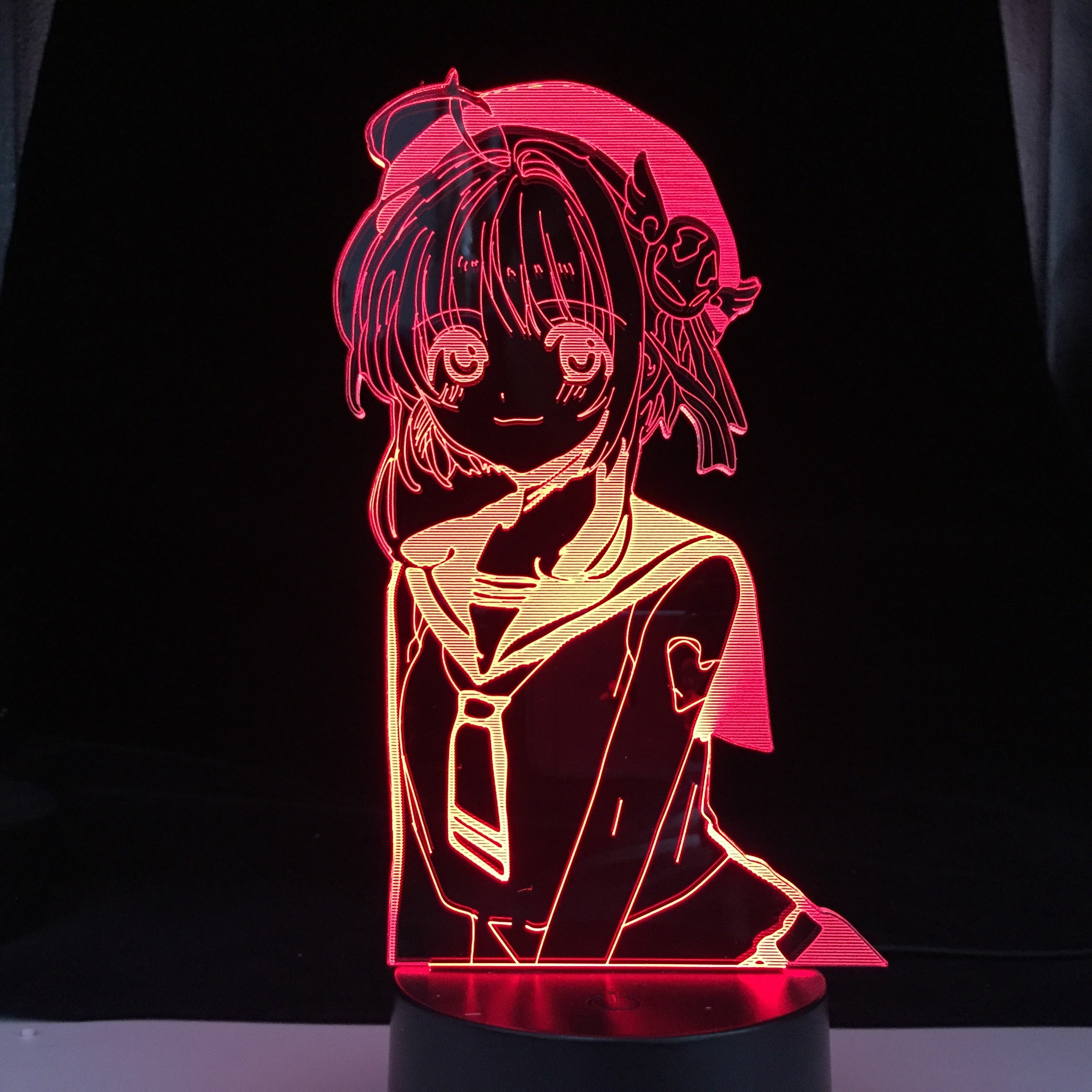 Zero Two Winking Anime Lamp Darling in the Franxx Cool Gaming Room Desktop Setup Light Computer Desk Decoration Backlight