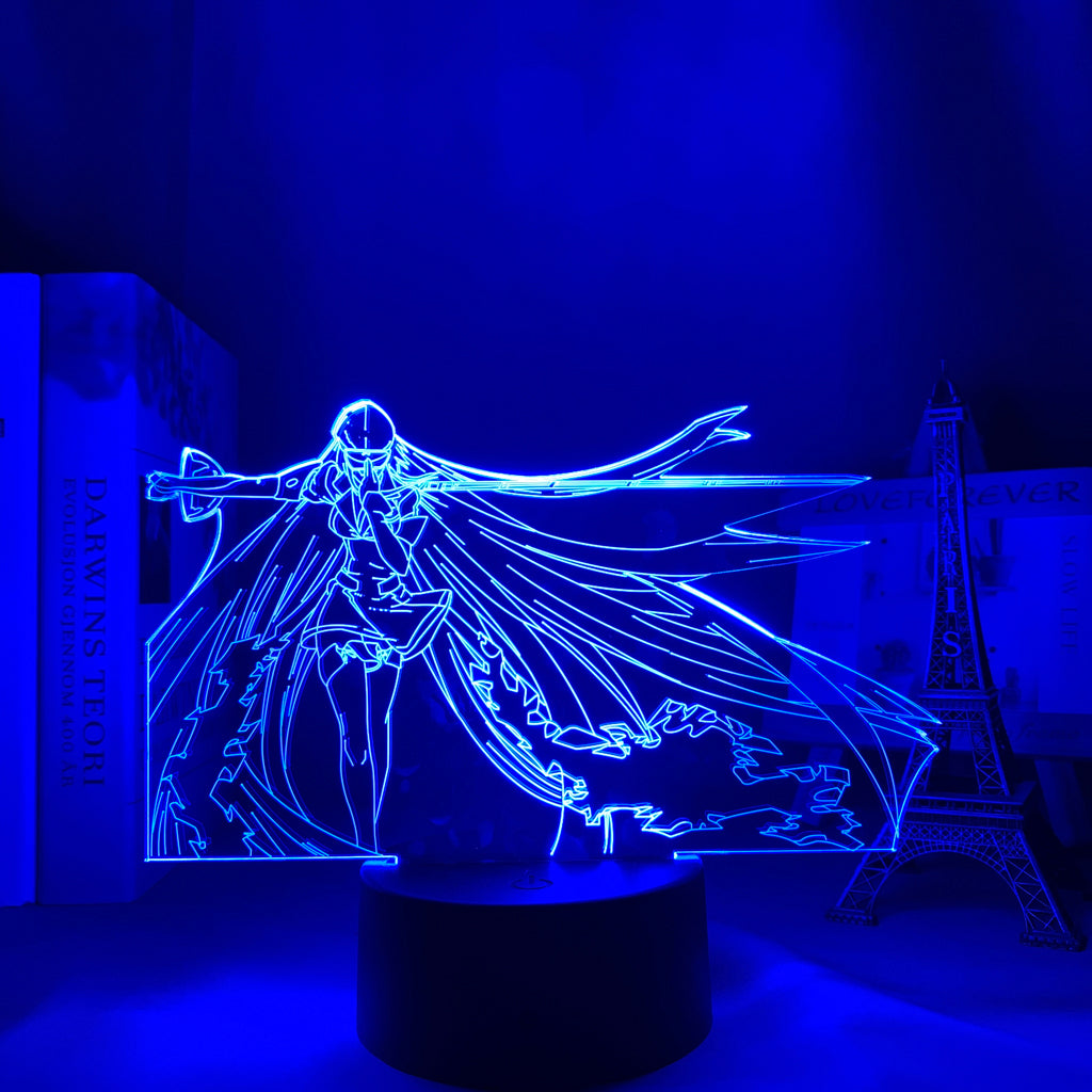 Acrylic Led Night Light Lamp Anime Akame Ga Kill for Bedroom Deco Light Manga Birthday Gift Akame Ga Kill Anime 3d Light Esdeath