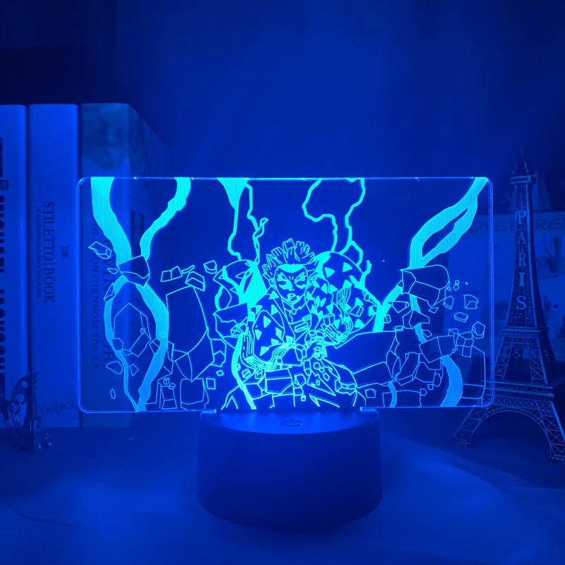 Anime Figure Kimetsu No Yaiba Zenitsu Agatsuma 3D LED Small Night Lamp Home Bedroom Desk Decoration r Children's Festival Birthday gifts