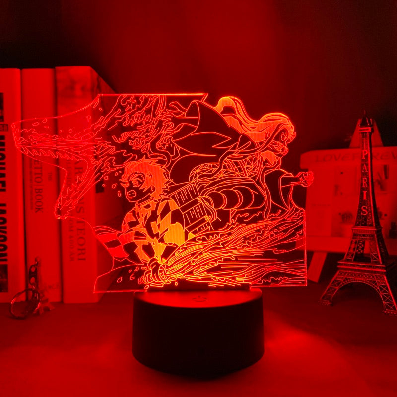 Anime Figure 3D Night light Kimetsu No Yaiba Tanjiro X Nezuko Multiple Color Changes With Remote Control Children's Festival Birthday gifts