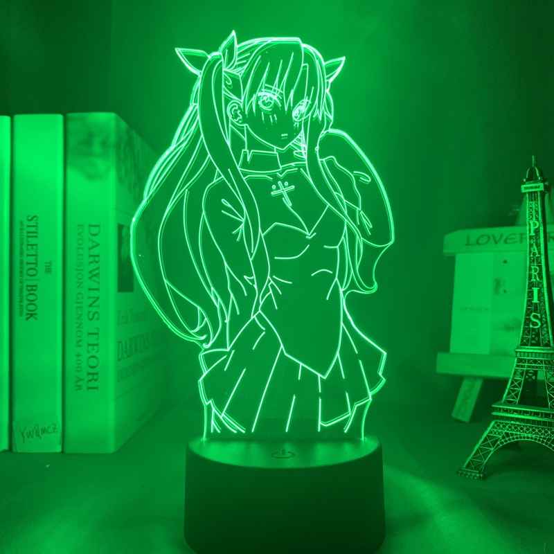 3d Lamp Anime Fate Stay Night Rin Tohsaka Night Light for Kids Room Decor Birthday Gift Manga Fate Stay Night Lamp Rin Tohsaka