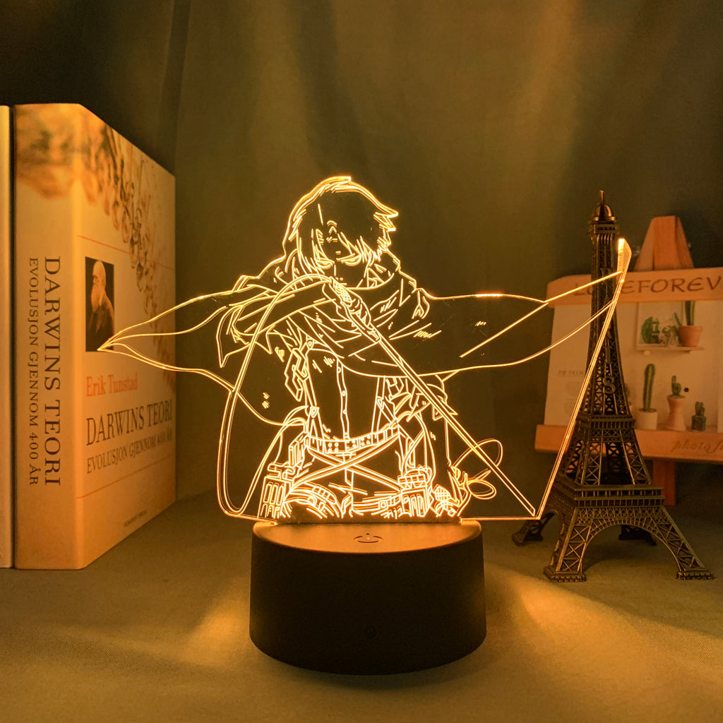 Anime Attack on Titan 3d Lamp Levi Ackerman light for Bedroom Decoration Kids Gift Attack on Titan LED Night Light Levi