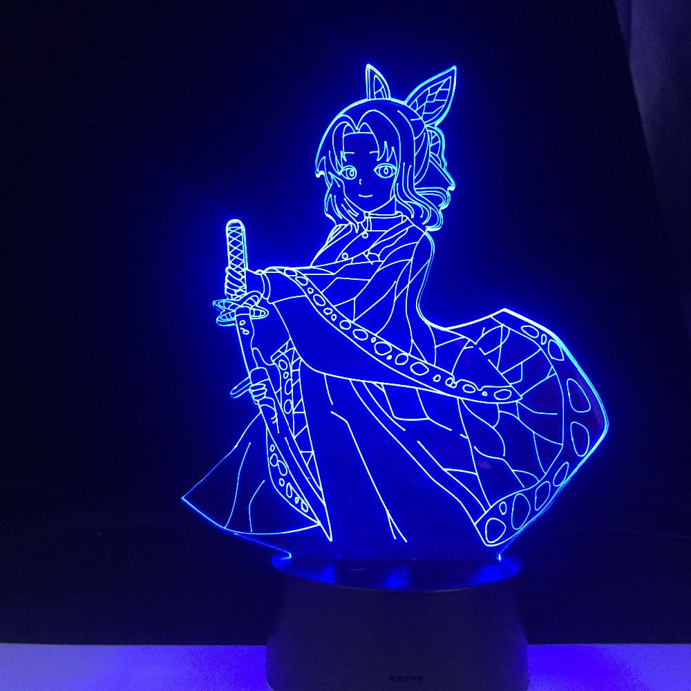 SHINOBU KOCHO ANIME LAMP DEMON SLAYER KIMETSU NO YAIBA Colors Remote Control Change Led Night Light Home Decor Gift