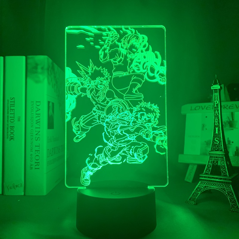 Anime Led Night Light My Hero Academia Izuku for Bedroom Decor Birthday Gift Manga My Hero Academia Shoto 3d Light Bakugo
