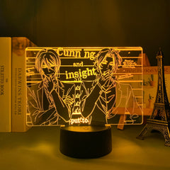 3D LED Lamp Anime Figure Manga Moriarty The Patriot Led Bedroom Desk Decoration Small Night Light for Children's Festival Birthday Gifts
