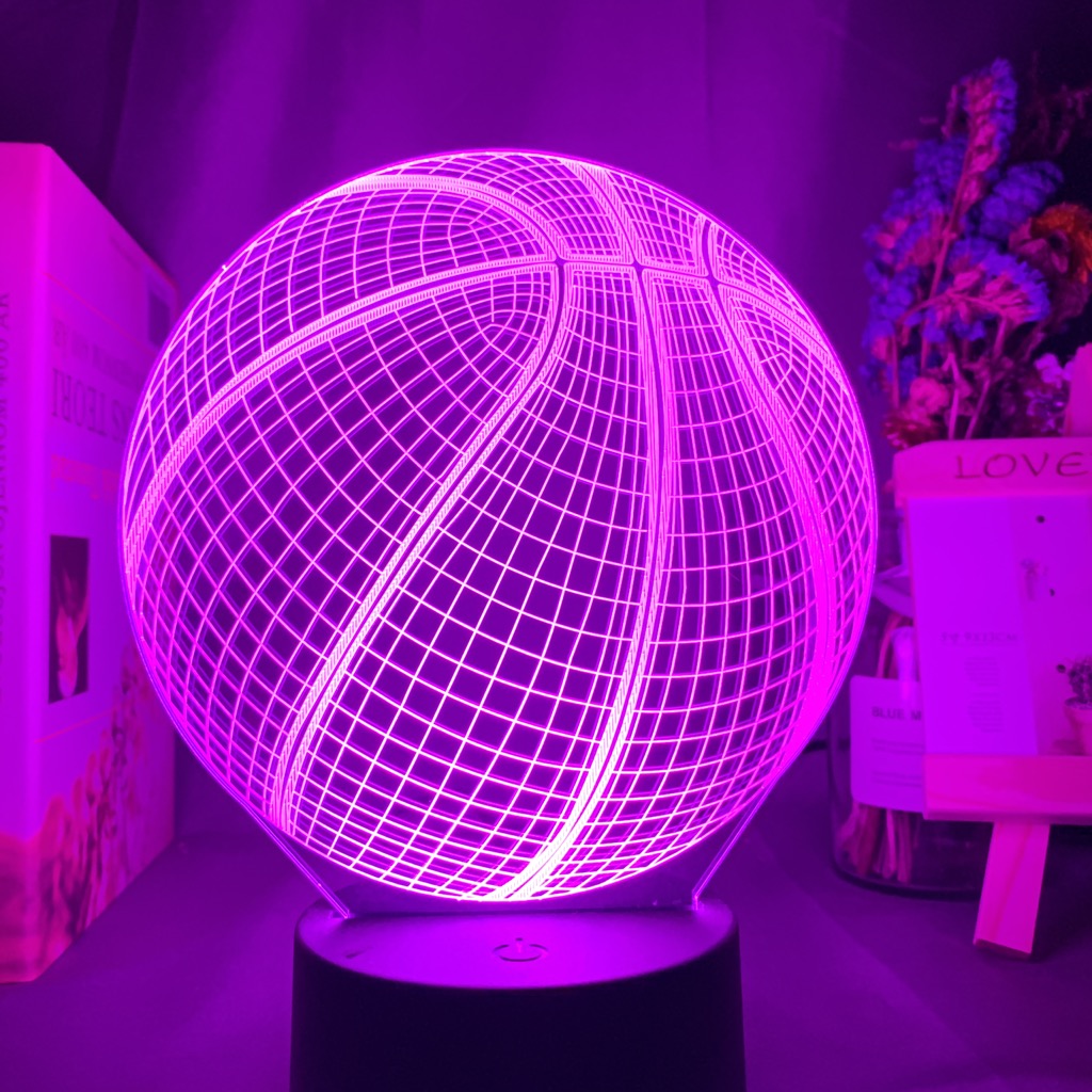 3d Illusion Night Lamp Basketball Ball Hologram Acrylic Nightlight for Room Decor Unique Gift for Student Bedroom Night Light