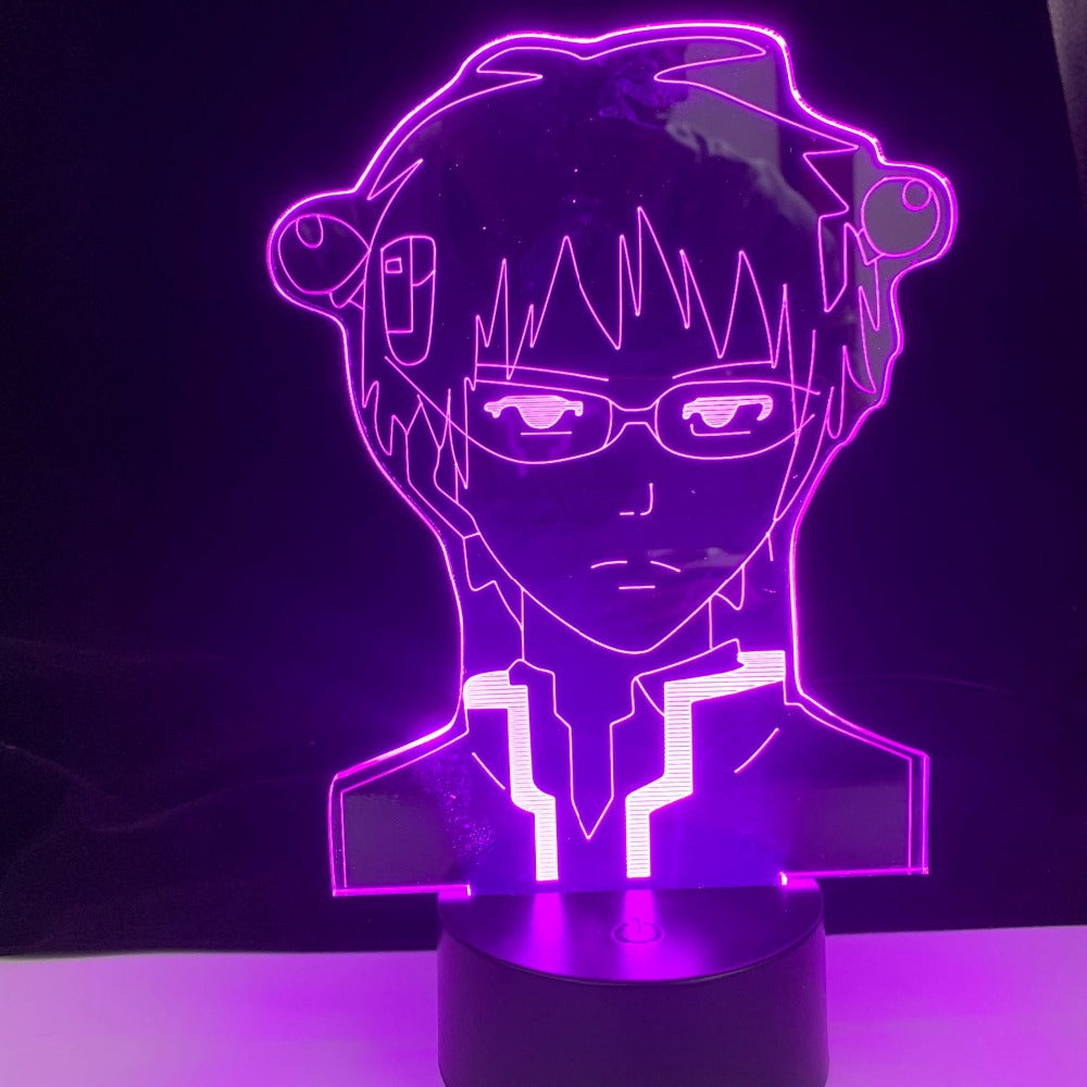 Anime Lamp The Disastrous Life of Saiki K for Bedroom Acrylic 3D Lamp Decor Nightlight Fans Birthday Christmas Party Gift