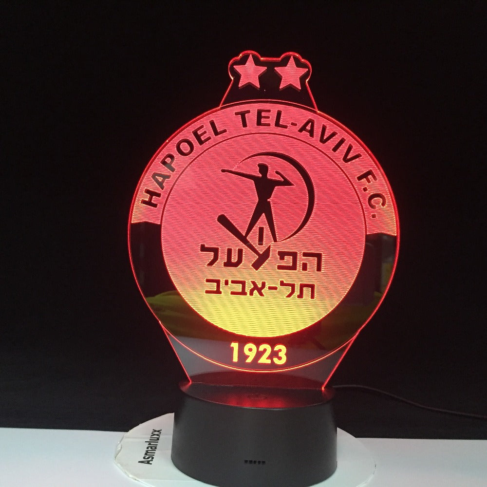Israel Hapoel Tel Aviv LED Sign 3D LED Light Gadget Dropshipping Suppliers Support Custom Made Best 2019 Gift Set 1575