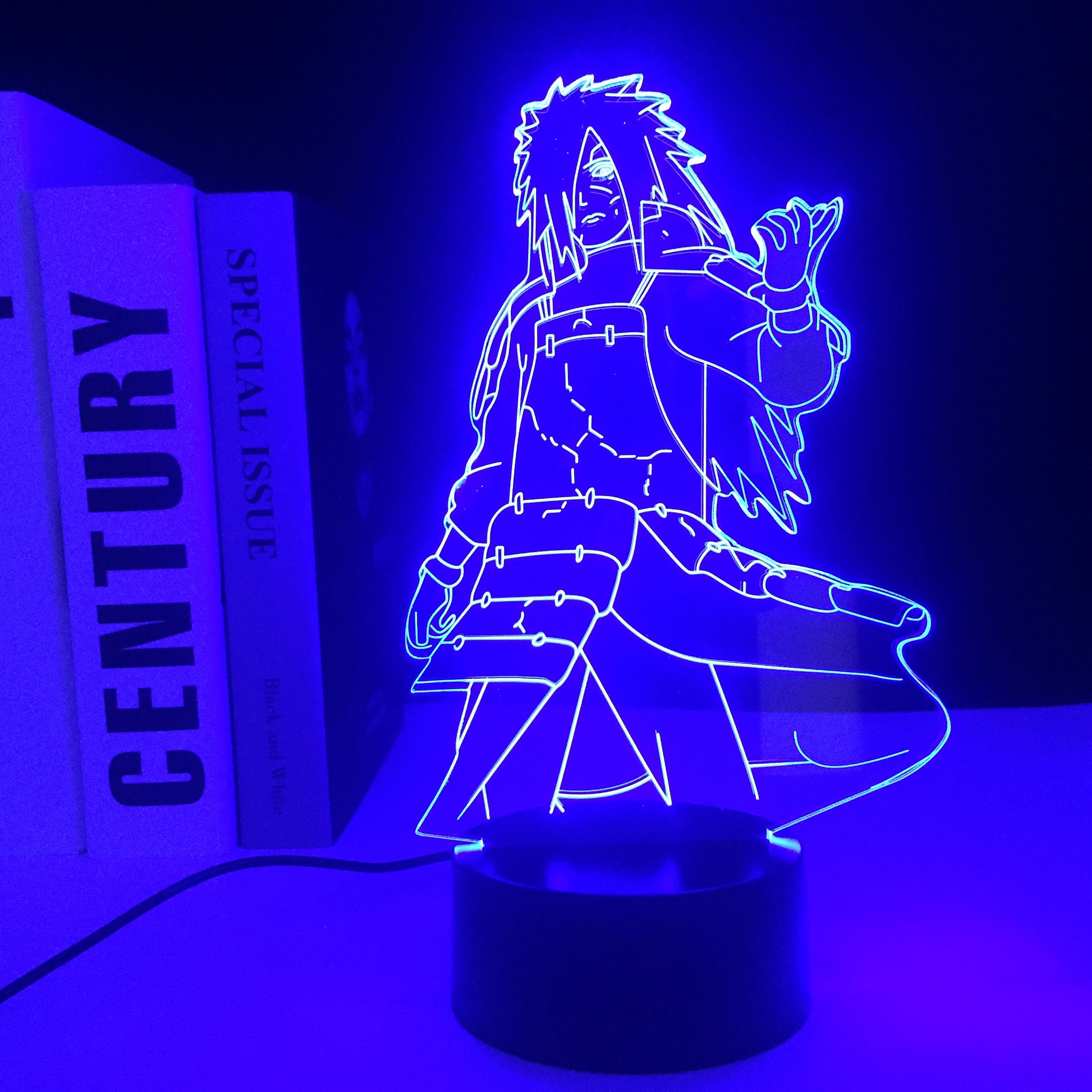 Anime Figure Madara 3D LED Night Light Home Decor Children's Festival Birthday gifts USB Link Charging 7 Color Changes With Remote Control Neon Lamp