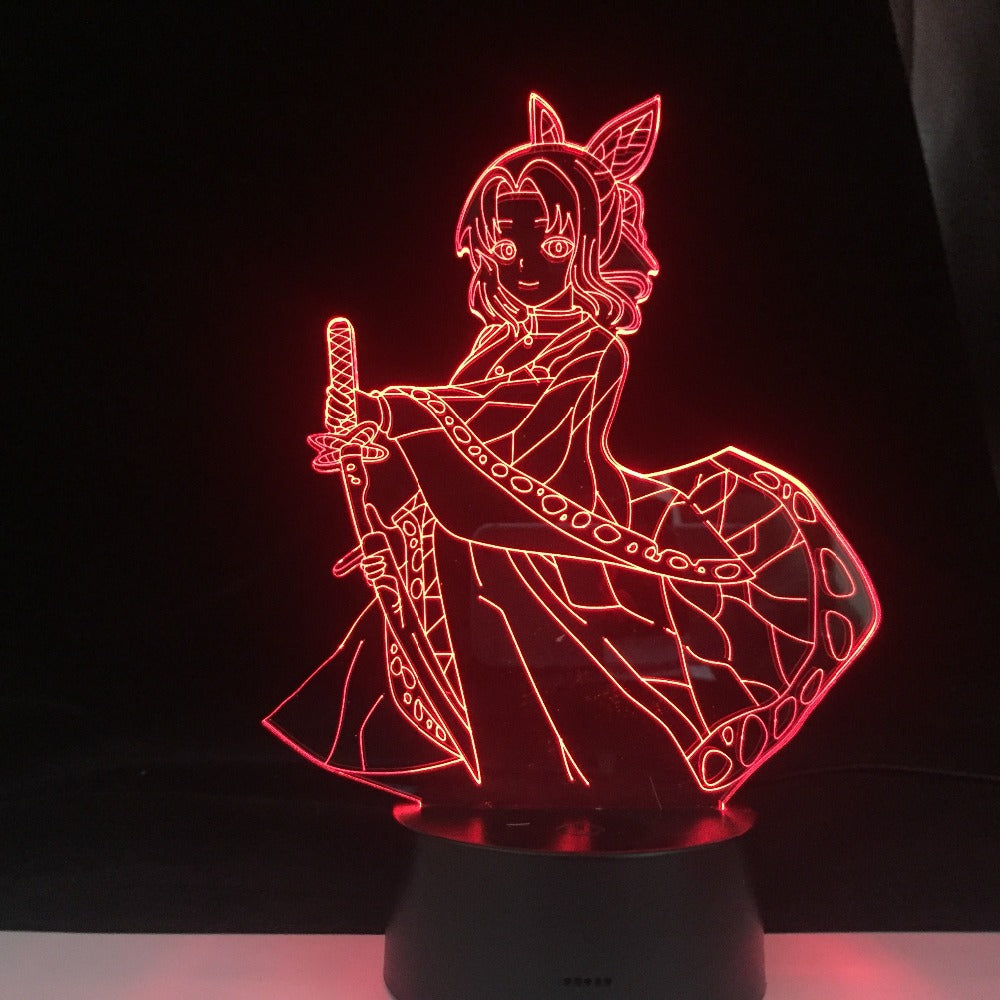SHINOBU KOCHO ANIME LAMP DEMON SLAYER KIMETSU NO YAIBA Colors Remote Control Change Led Night Light Home Decor Gift