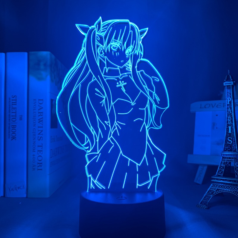 3d Lamp Anime Fate Stay Night Rin Tohsaka Night Light for Kids Room Decor Birthday Gift Manga Fate Stay Night Lamp Rin Tohsaka