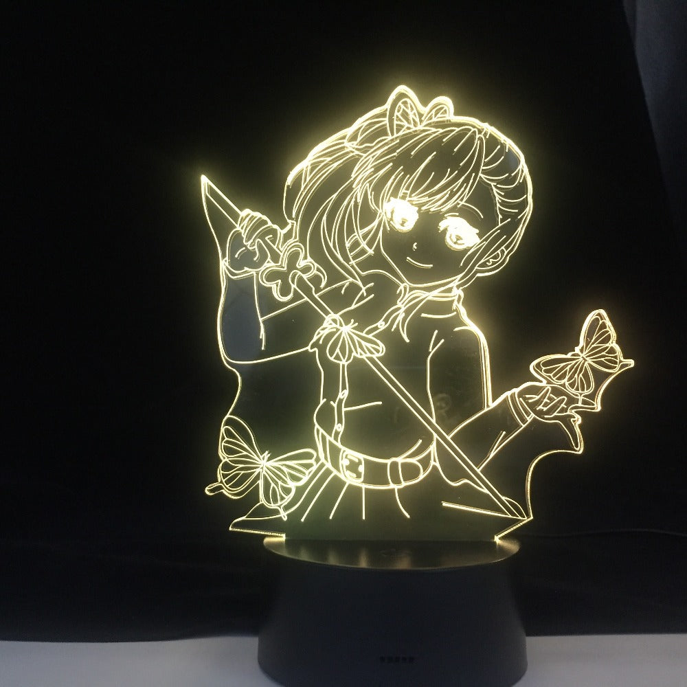 Night Light Anime Demon Slayer Kimetsu No Yaiba Tsuyuri Kanao Home Decor Children's Festival Birthday Gifts 3D Lamp 7 Color Changes With Remote Control
