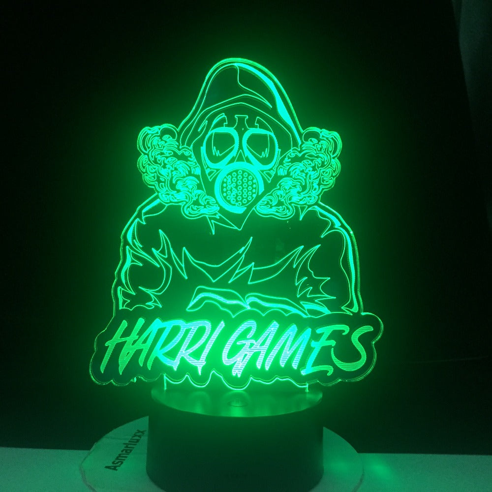 Harris Games Figure Maskguy 3D Nightlight Kids Child Girls Bedroom Decor Light Gift 3d Lamp 16 Colors Remote Control Dropship