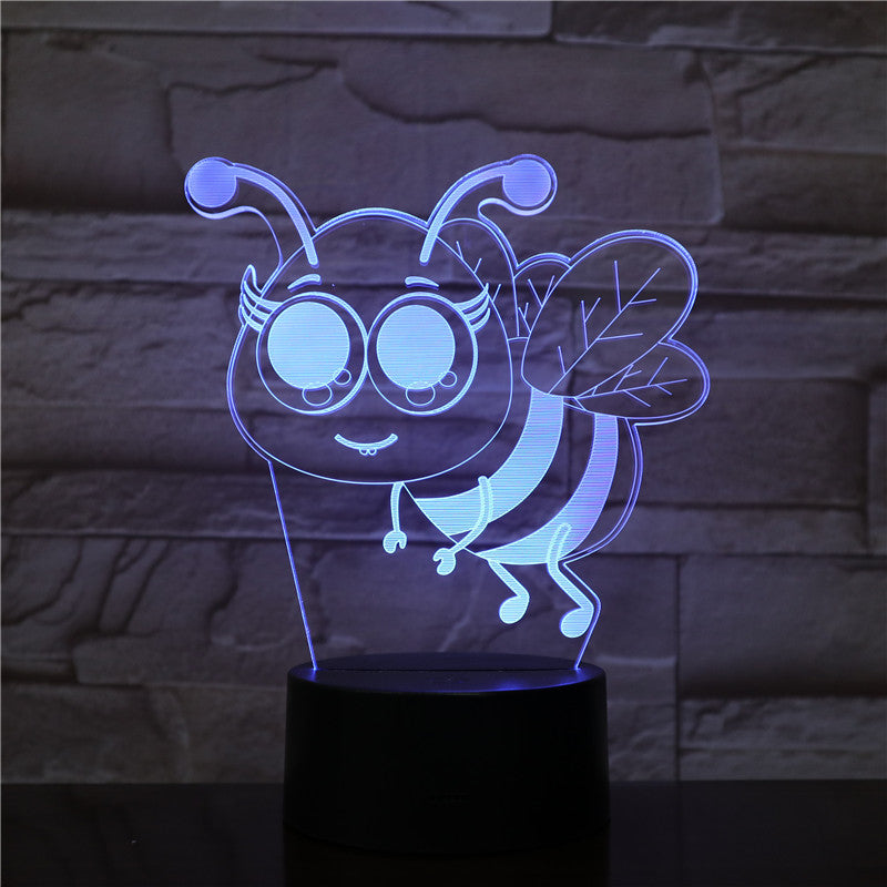 Bee 7/16 Colors Chang 3D LED Night Light Sleep Bedroom Decor Lamp Love Valentines Gift 3D-2043 Dropshipping