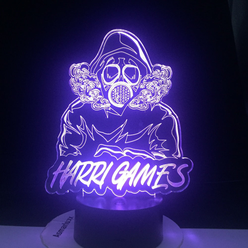 Harris Games Figure Maskguy 3D Nightlight Kids Child Girls Bedroom Decor Light Gift 3d Lamp 16 Colors Remote Control Dropship