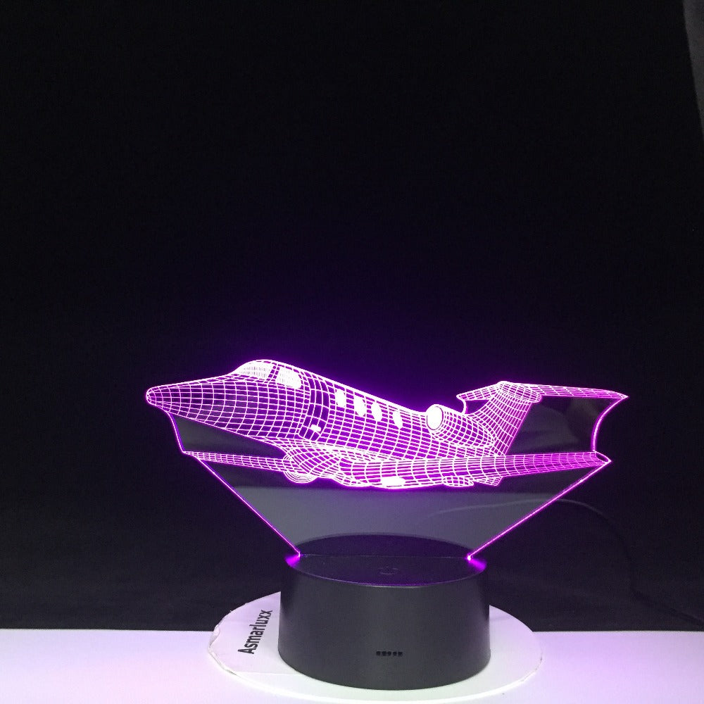Air Plane 3D LED Night Light 16 Colors Changing Lamp Aircraft Christmas Light Acrylic Illusion Desk Lamp For Kids Drop Gift 2074
