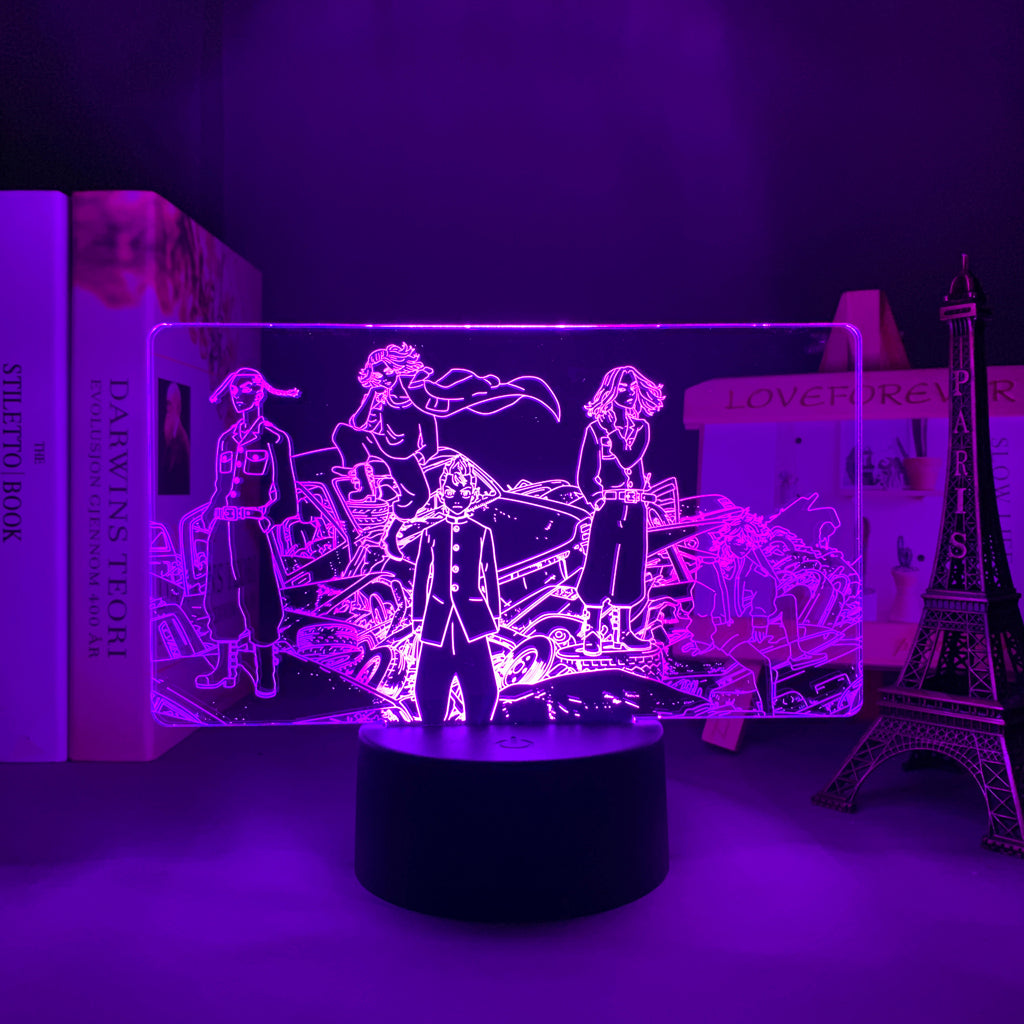 Tokyo Revengers 3D LED Lamp Anime Figure High Bedroom Desk Decoration Small Night Light for Children's Festival Birthday Gifts Neon Lights With Remote