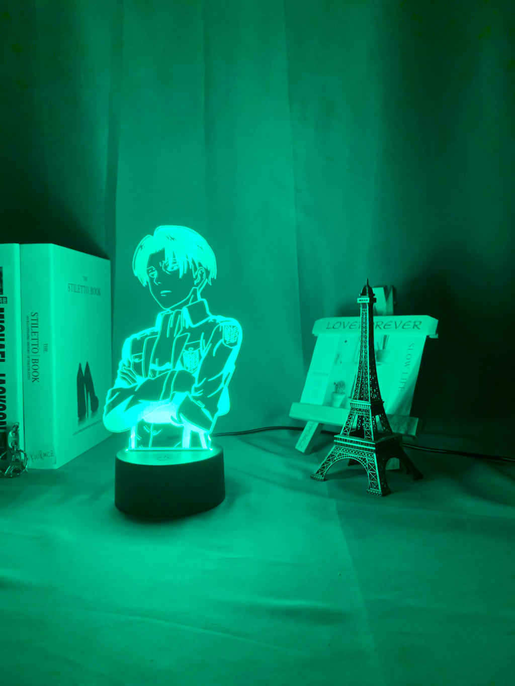 Acrylic Table Lamp Anime Attack on Titan for Home Room Decor Light Cool Kid Child Gift Captain Levi Ackerman Figure Night Light