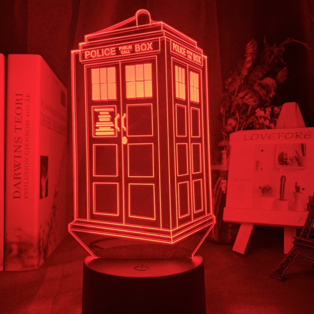 Doctor Who Call Box 3d Optical Led Night Light Lamp for Kids Bedroom Decoration Police Box Gift for Child Room Bedside Lamp