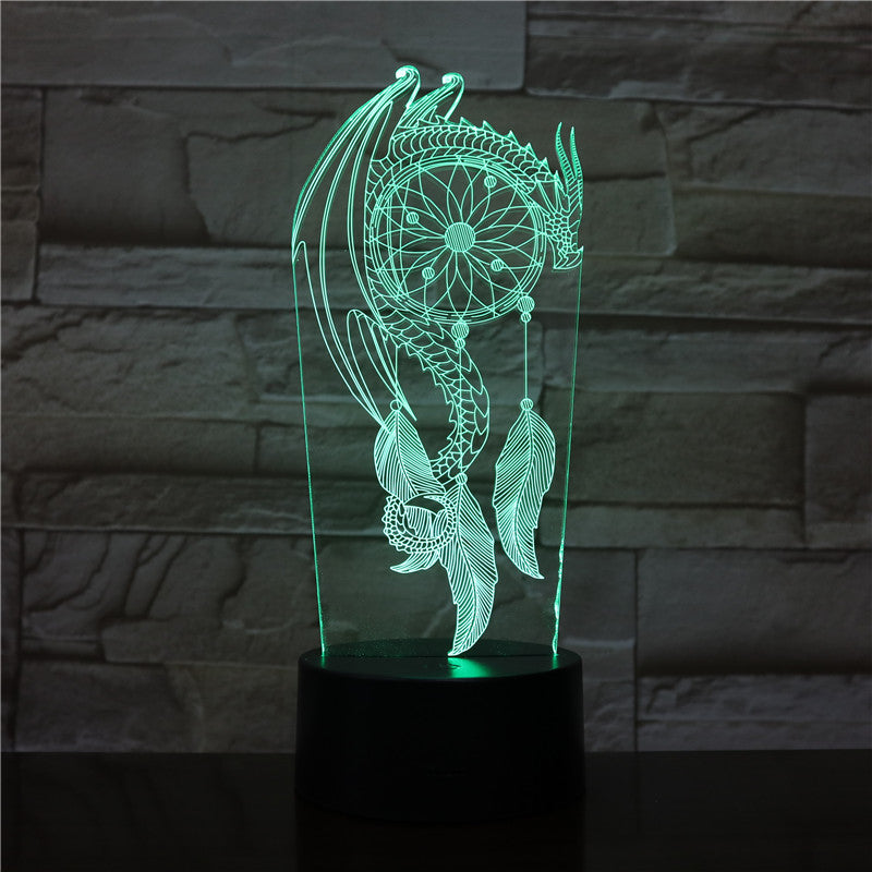 Valentine Wind Chimes Table Lamp Switch Dream Catcher 3D Drop Touch Night Light Bedroom Party Desk Decor Lamp Girls xmas Gift