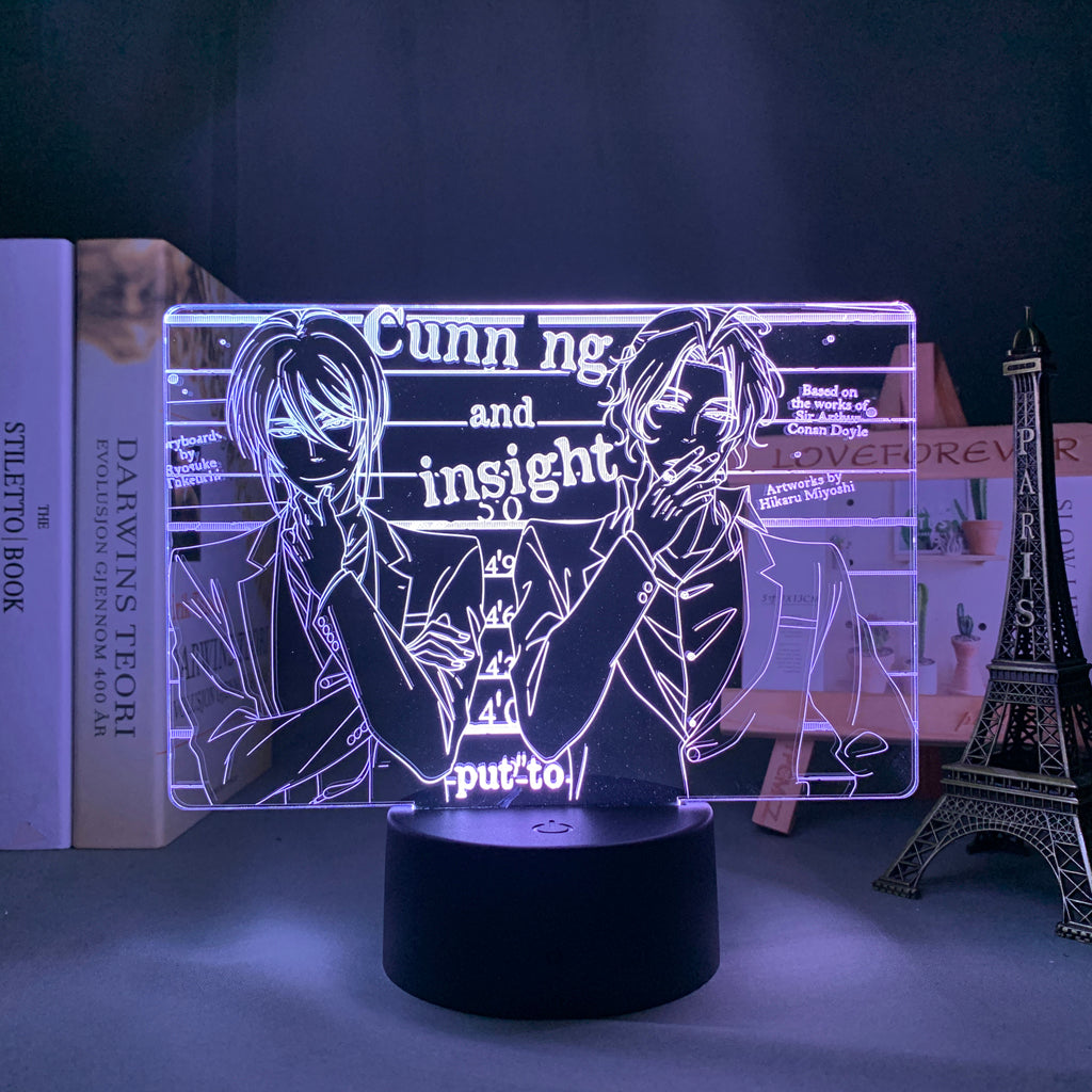 3D LED Lamp Anime Figure Manga Moriarty The Patriot Led Bedroom Desk Decoration Small Night Light for Children's Festival Birthday Gifts