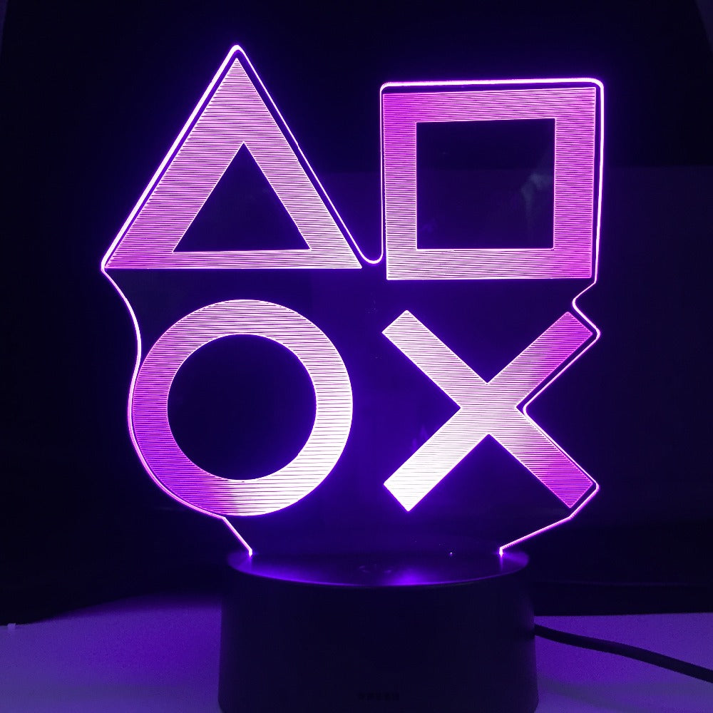 Console Icon Logo Gaming Room Desk Setup Lighting Decor LED Night Lamp on the table Game Sensor Light Gift for Kids Bedside
