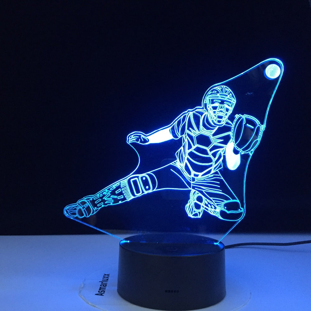 Baseball 3D Visual Lamp Colors Optical Illusion Touch Table Desk LED Night Light Great Kids Gift Home Decoration Dropshipping