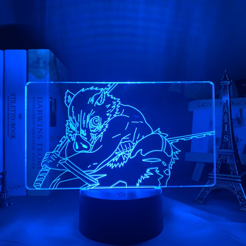 Kimetsu No Yaiba Inosuke Hashibira Small Night Light for Kids Home Decor USB link Charging Neon Lights 3D LED Lamp Anime