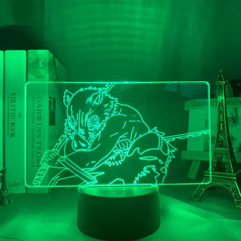 Kimetsu No Yaiba Inosuke Hashibira Small Night Light for Kids Home Decor USB link Charging Neon Lights 3D LED Lamp Anime