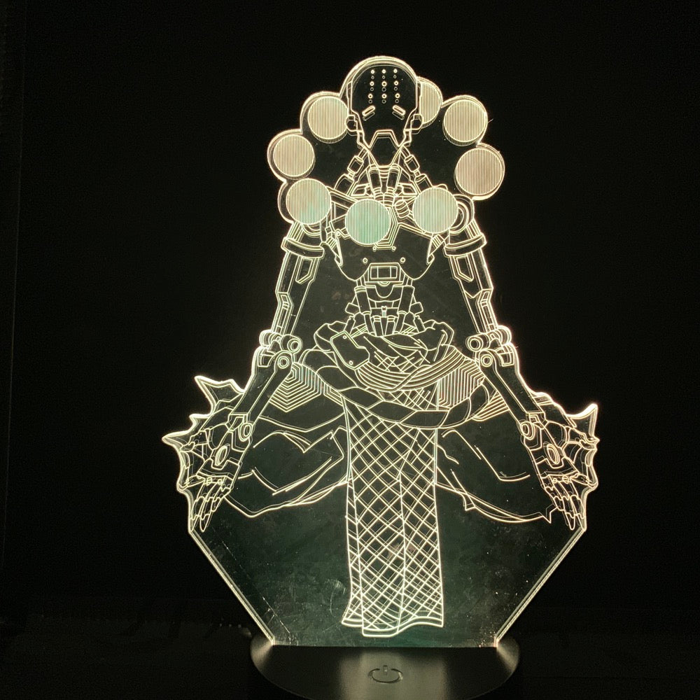 Hero Tekhartha Zenyatta Adventurer 3D Illusion Overwatch Wandering Mechanical Monks 3d Lamp for Boy Kid Gift Led Night Light