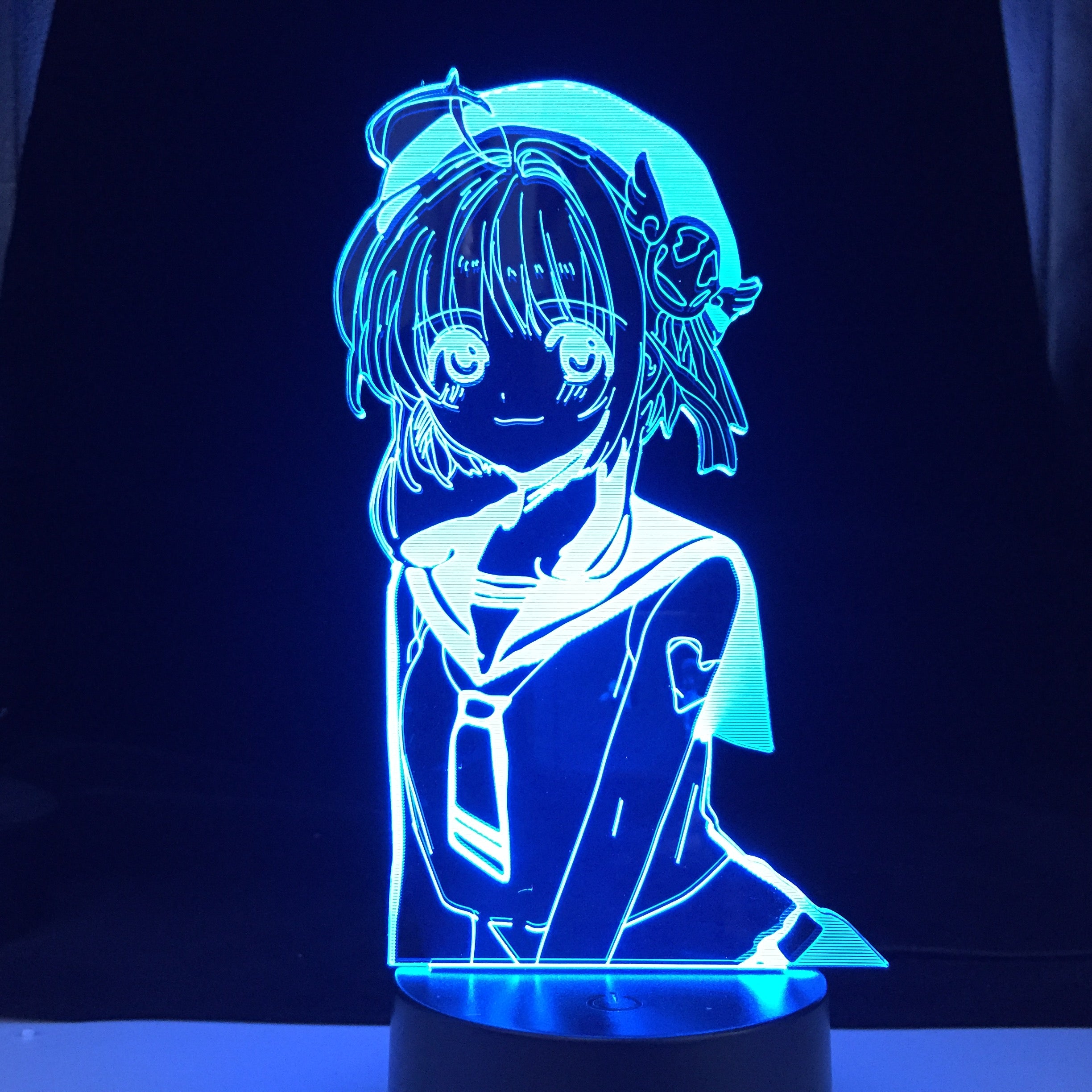 Zero Two Winking Anime Lamp Darling in the Franxx Cool Gaming Room Desktop Setup Light Computer Desk Decoration Backlight