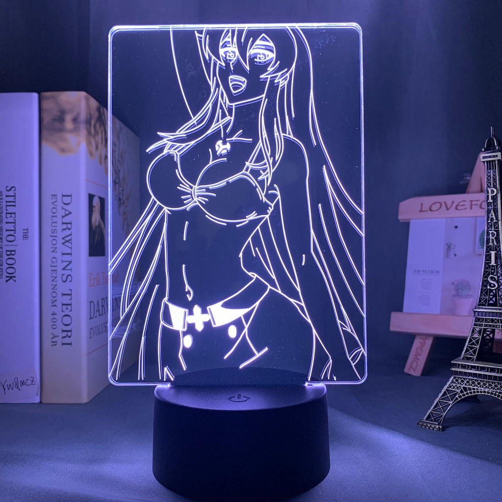 Led Night Light Akame Ga Kill Esdeath 3d Lamp Anime for Room Decor Nightlight Kid Child Birthday Gift Akame Ga Kill Esdese Light