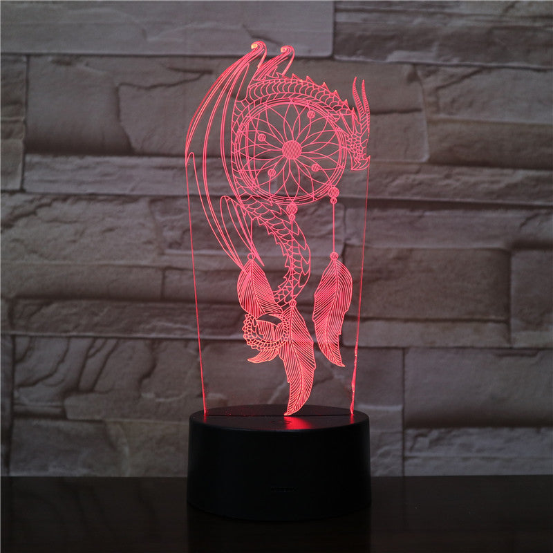 Valentine Wind Chimes Table Lamp Switch Dream Catcher 3D Drop Touch Night Light Bedroom Party Desk Decor Lamp Girls xmas Gift