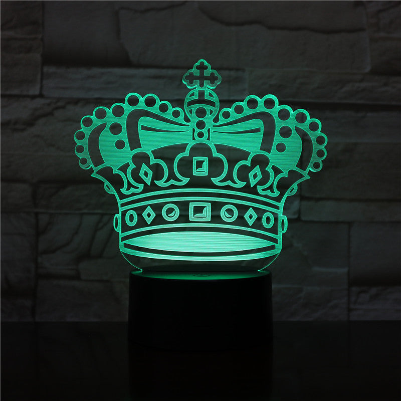 Crown Hat 3D LED Night Lamp Romantic Bedroom Table Lamp Valentines Gifts for Lovers Couples Kids Sleeping Light 3D-2006