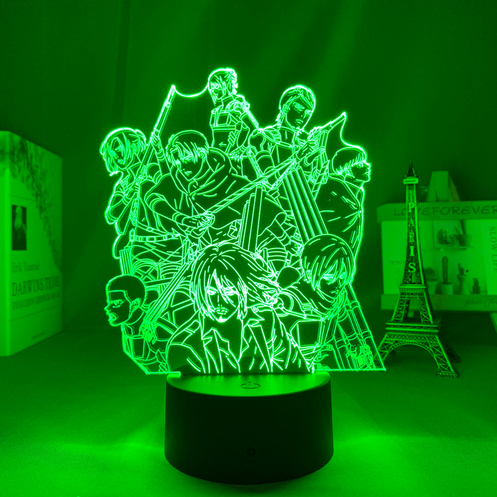 Anime Led Light Attack on Titan Wallpaper Group for Kid Bedroom Decoration Child Birthday Gift Manga AOT Attack on Titan 3d Lamp