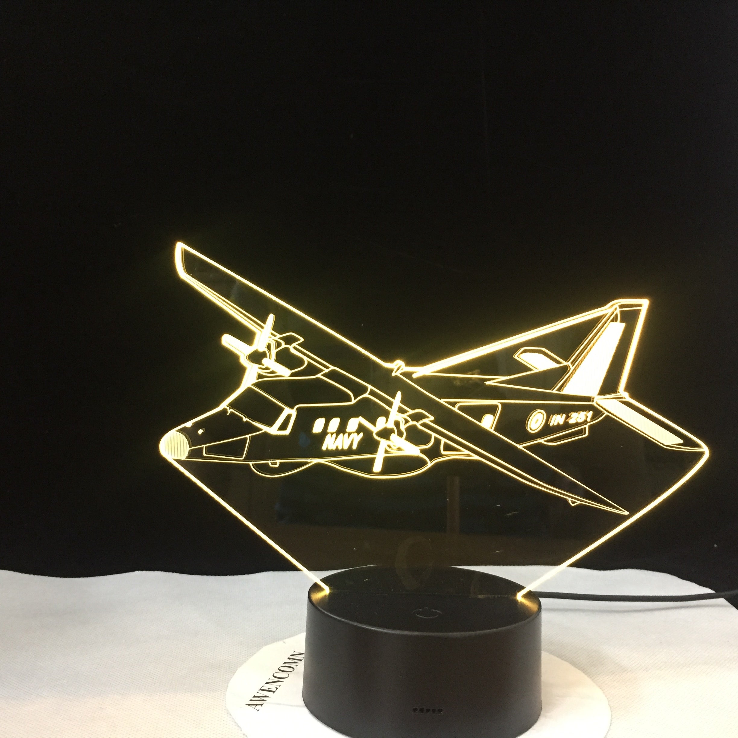 Air Craft Airplane Toy 3D Night Lamp with Touch / Remote Control LED Light Christmas Gifts Kids Hobbies