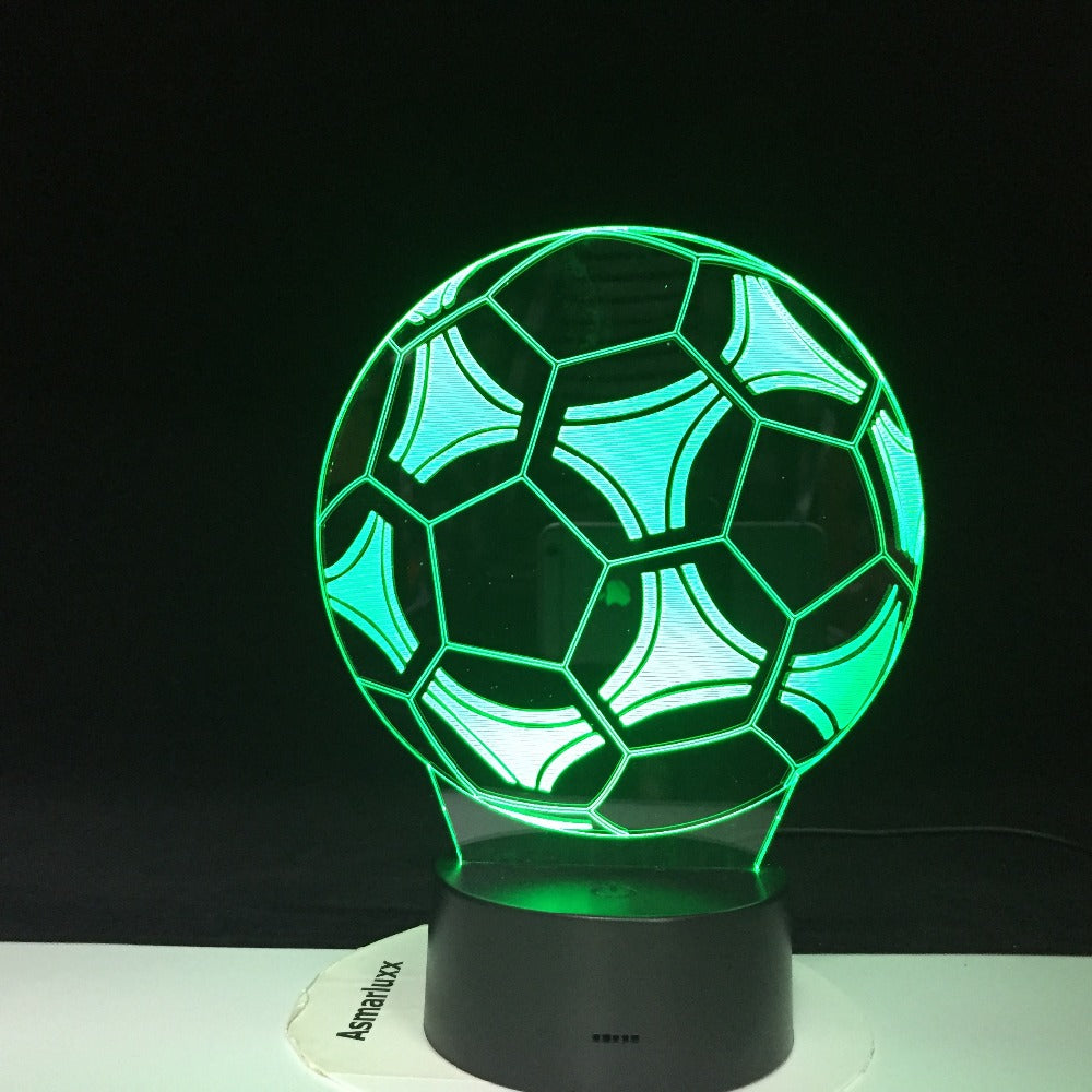 11.11 Deal Football Soccer Shape 3D LED Night Light for Office Home Room Decoration Child Boys Baby Nightlight Table Lamp Gift