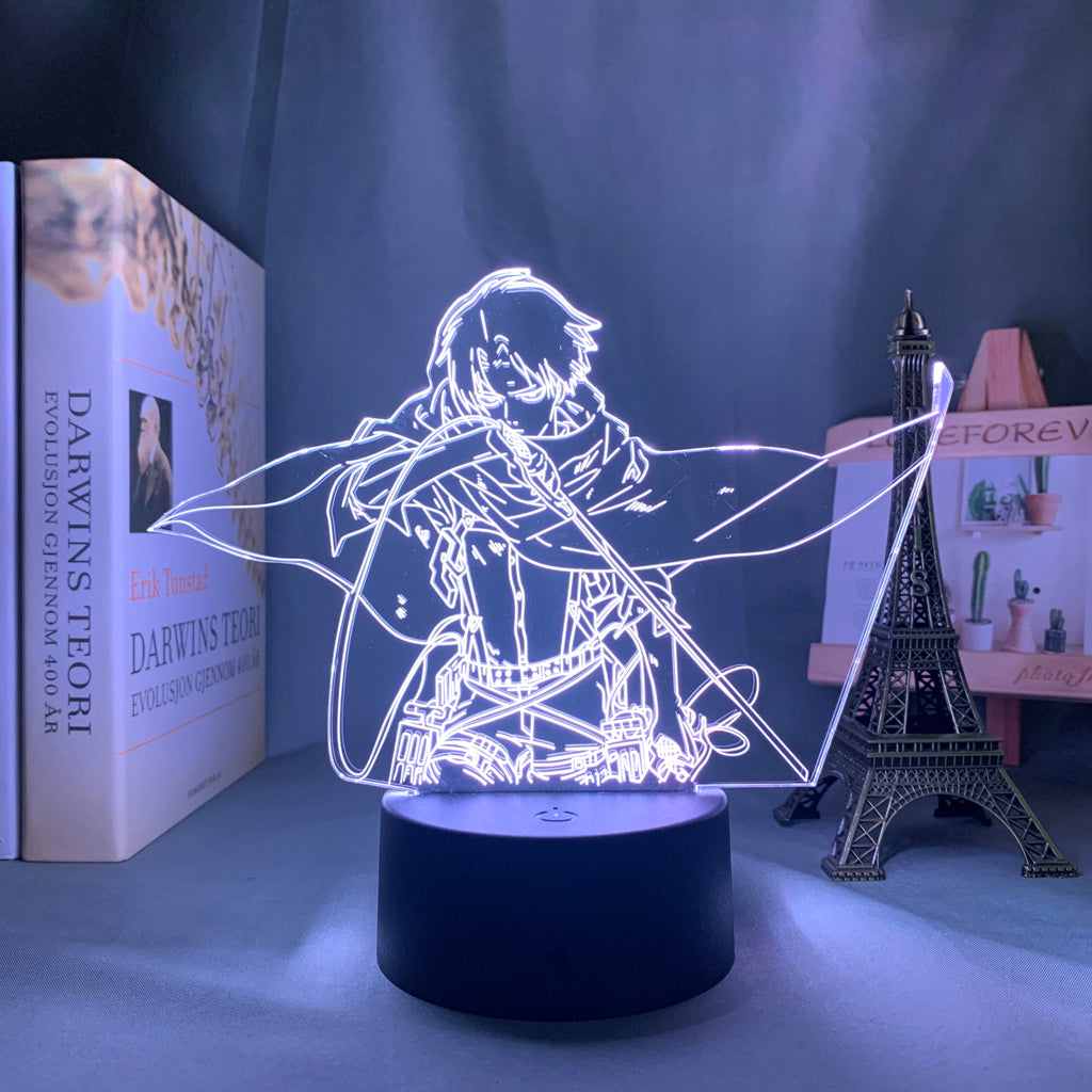 Anime Attack on Titan 3d Lamp Levi Ackerman light for Bedroom Decoration Kids Gift Attack on Titan LED Night Light Levi