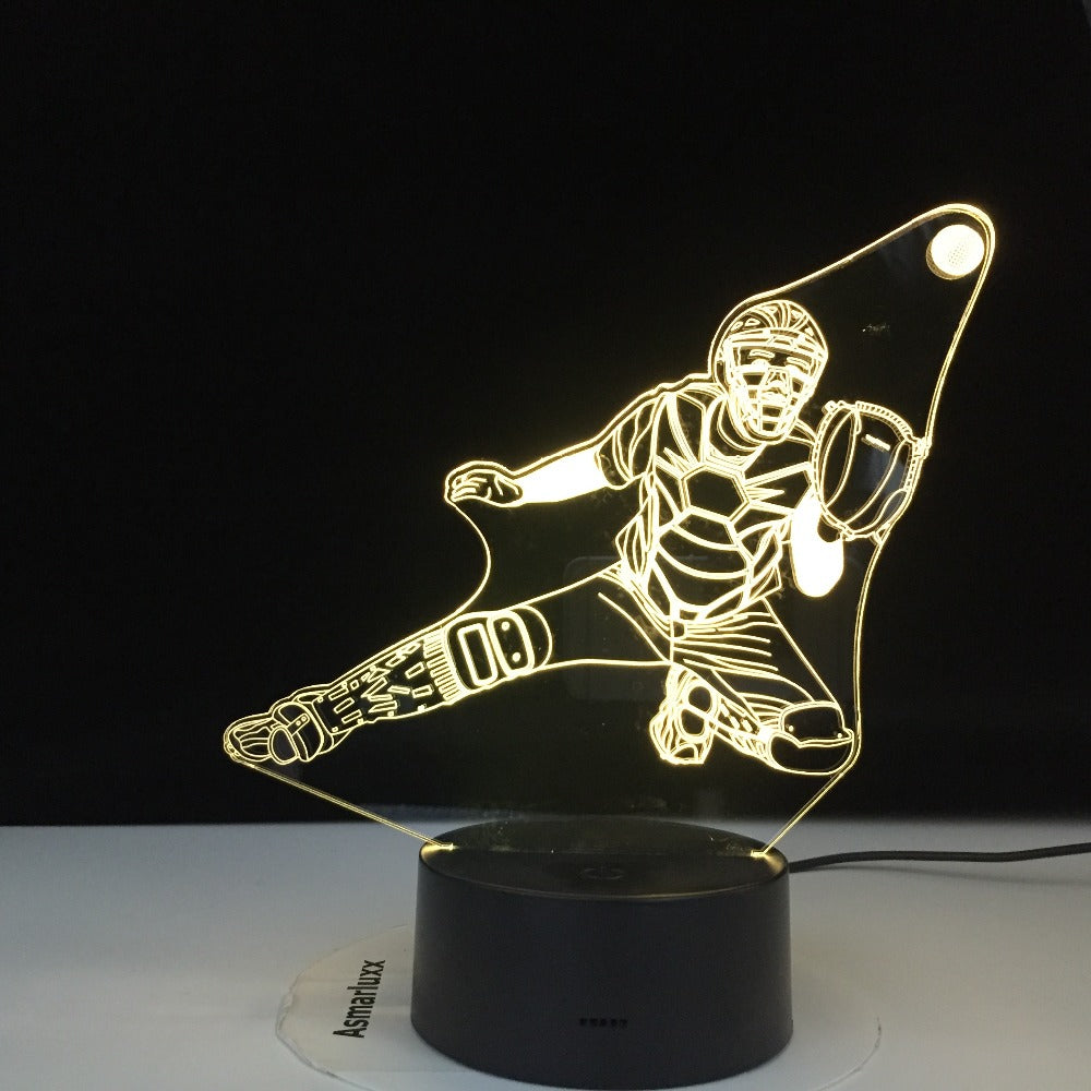 Baseball 3D Visual Lamp Colors Optical Illusion Touch Table Desk LED Night Light Great Kids Gift Home Decoration Dropshipping