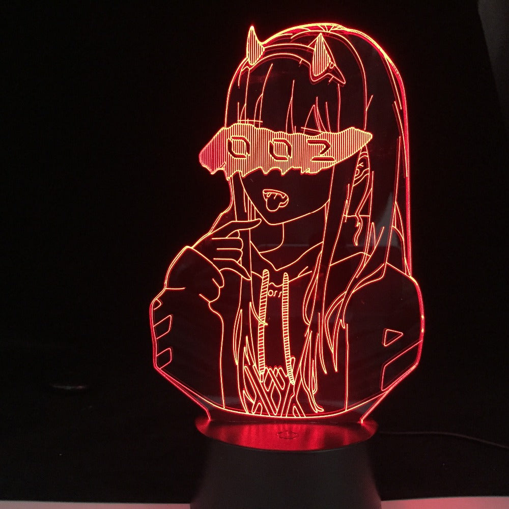 DARLING in the FRANXX Zero Two 002 3D Led Illusion Night Lights Anime Lamp Led Lighting For Birthday Girls Party Best gift