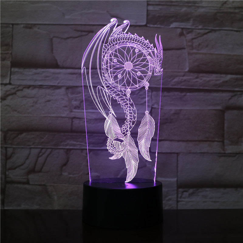 Valentine Wind Chimes Table Lamp Switch Dream Catcher 3D Drop Touch Night Light Bedroom Party Desk Decor Lamp Girls xmas Gift