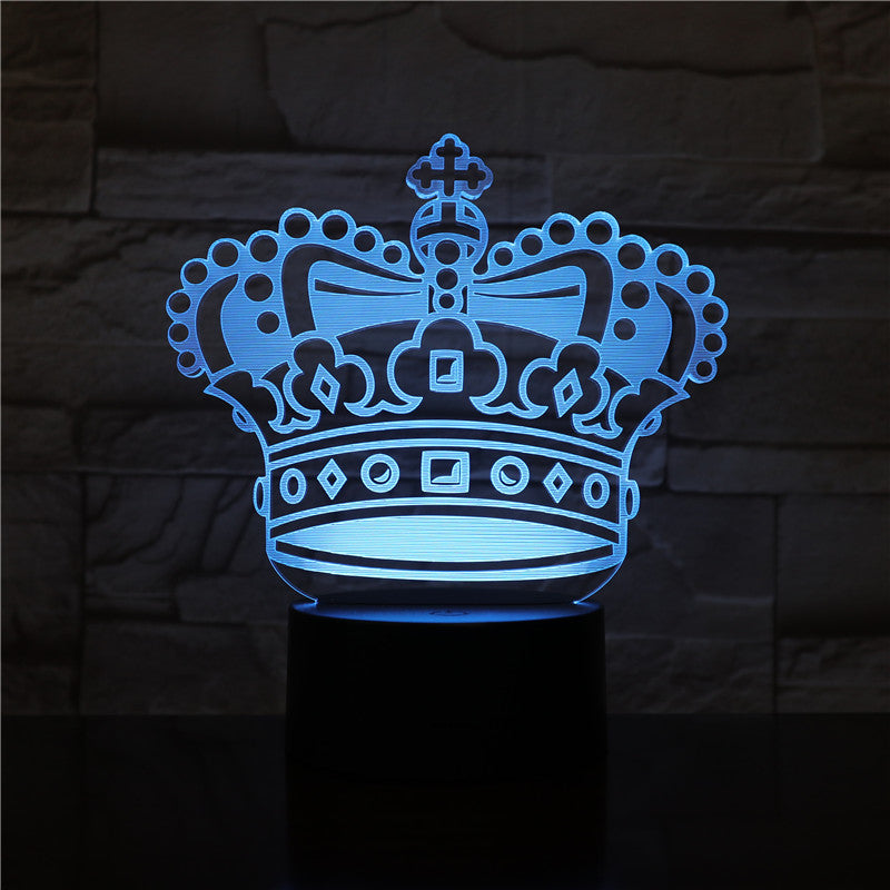 Crown Hat 3D LED Night Lamp Romantic Bedroom Table Lamp Valentines Gifts for Lovers Couples Kids Sleeping Light 3D-2006