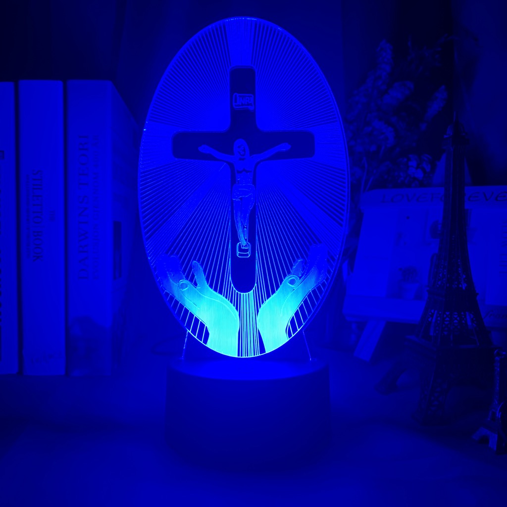 Crucifixion of Jesus Led Night Light for Church Decoration Lights Cool Gift for Christians Usb Battery Powered Room Table Lamp