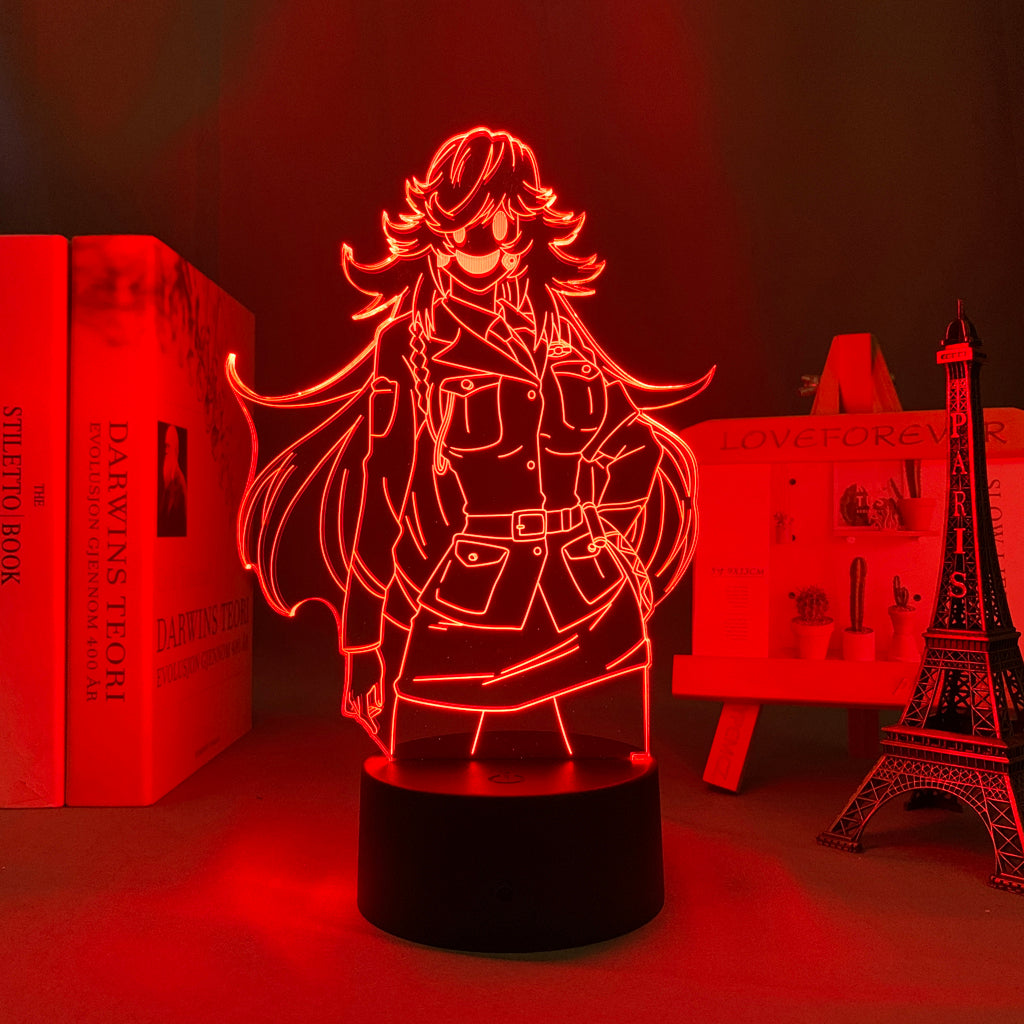 3D LED Lamp Anime Figure High Rise Invasion Nishi Yayoi Bedroom Desk Decoration Small Night Light for Children's Festival Birthday Gifts Neon Lights With Remote