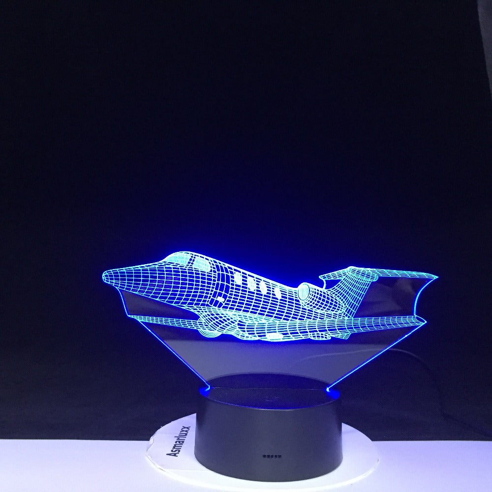 Air Plane 3D LED Night Light 16 Colors Changing Lamp Aircraft Christmas Light Acrylic Illusion Desk Lamp For Kids Drop Gift 2074